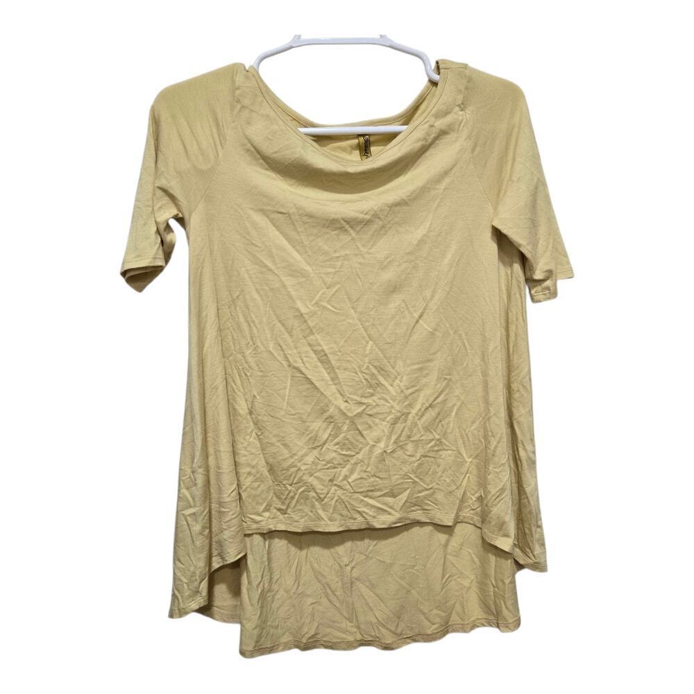 Rachel Pally Modal High Low Asymmetrical Top Mustard Yellow Womens Small